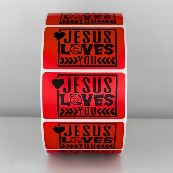 Jesus Loves You Stickers Labels Faith Packaging Small Business Gifts - Picture 6 of 11
